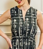 Audrey Sun Dress in Black & White Print - Image 3