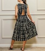 Audrey Sun Dress in Black & White Print - Image 2