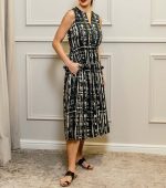 Audrey Sun Dress in Black & White Print