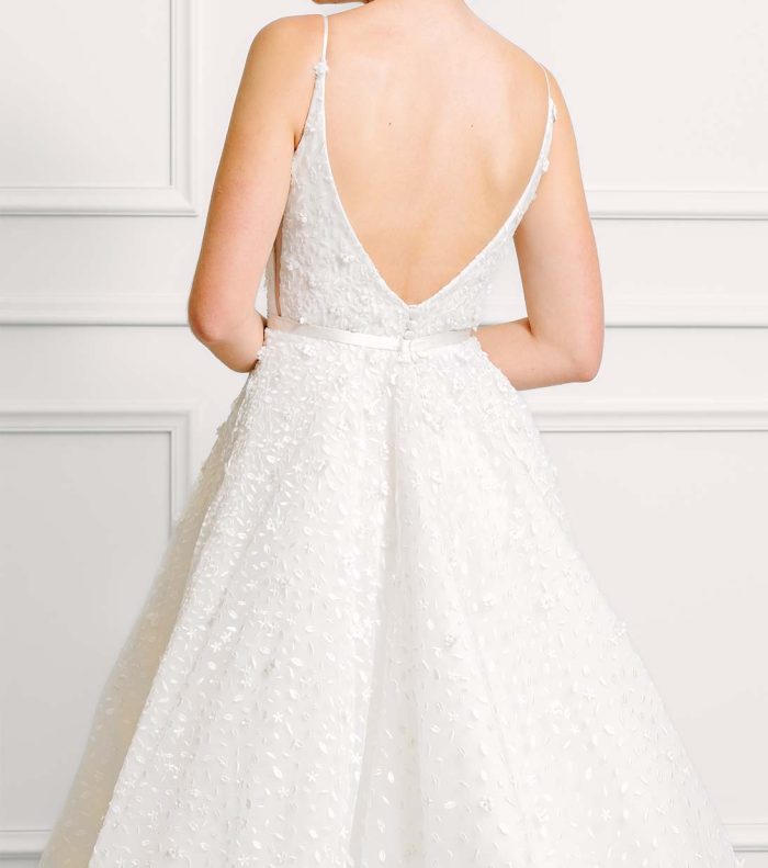 Katherine Petal Embroidery Wedding Gown with Overskirt - Image 6