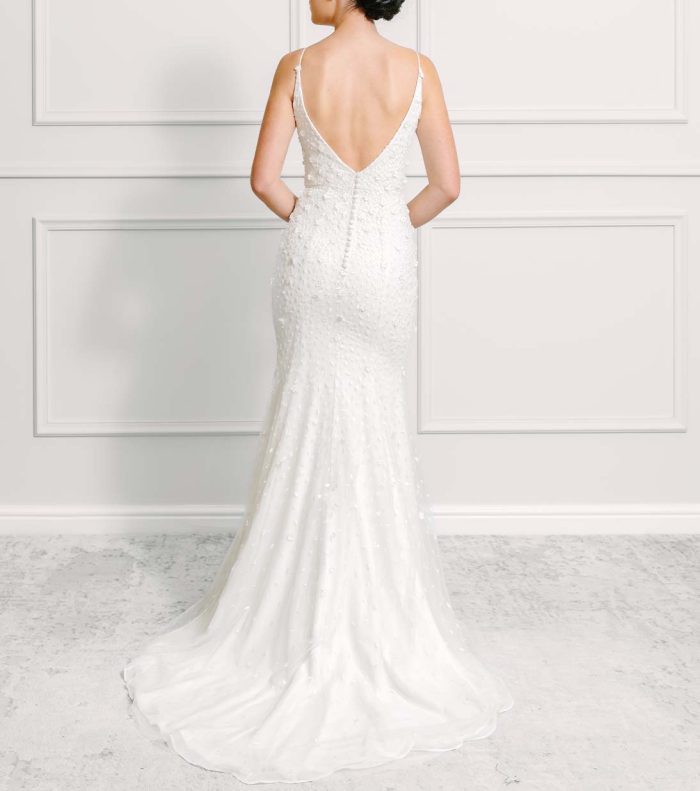 Katherine Petal Embroidery Wedding Gown with Overskirt - Image 4