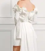 Odette Pearl Studded Bridal Mini-Dress - Image 6