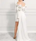 Odette Pearl Studded Bridal Mini-Dress - Image 4
