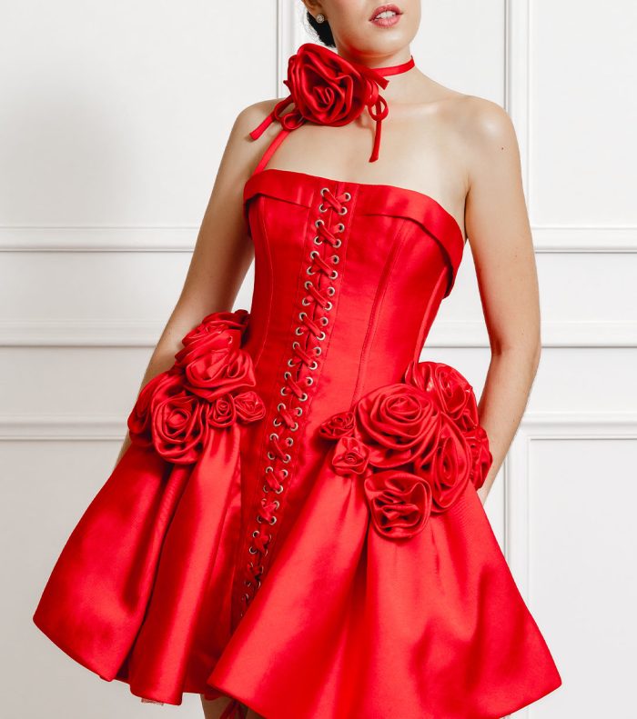 Crimson Scarlet Tea-Dress - Image 3