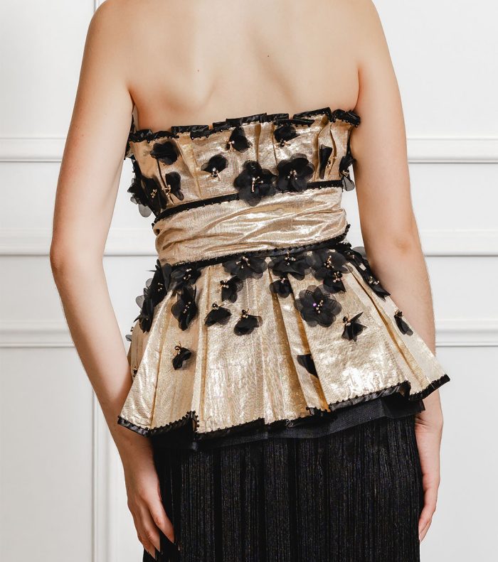 Noirelle Gold Corset and Black Fringe Skirt - Image 5