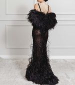 Velora Black Ostrich Feathers Bolero Cover-Up - Image 4