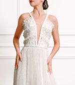 Andeline Pleated Grecian Evening Gown - Image 2