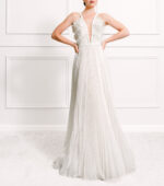 Andeline Pleated Grecian Evening Gown