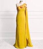 Demi-Leigh One-Shoulder Cape Evening Gown
