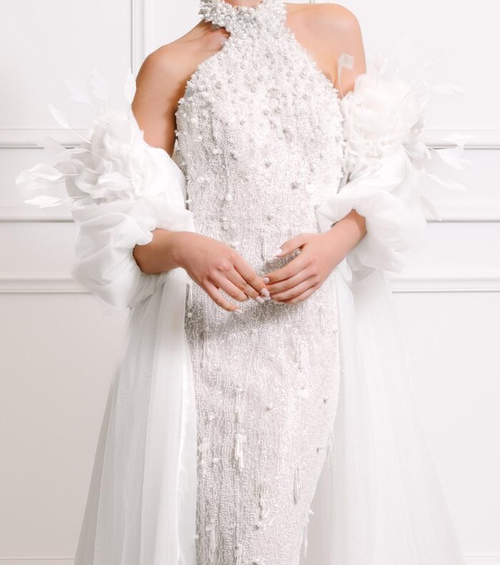 Minki Silk White Rose Cape - Image 3