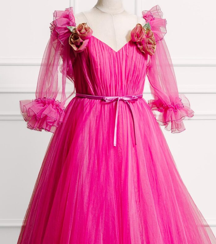 Aurelia Pink Floral Ballgown - Image 3