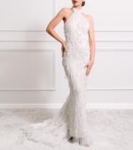 Halter Neck Beaded Evening Gown