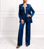 Madeline Glitter Blue Jumpsuit and Blazer