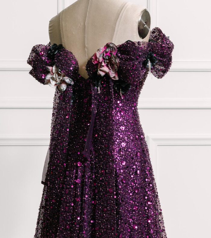 Regina Off Shoulder Floral Evening Gown - Image 3