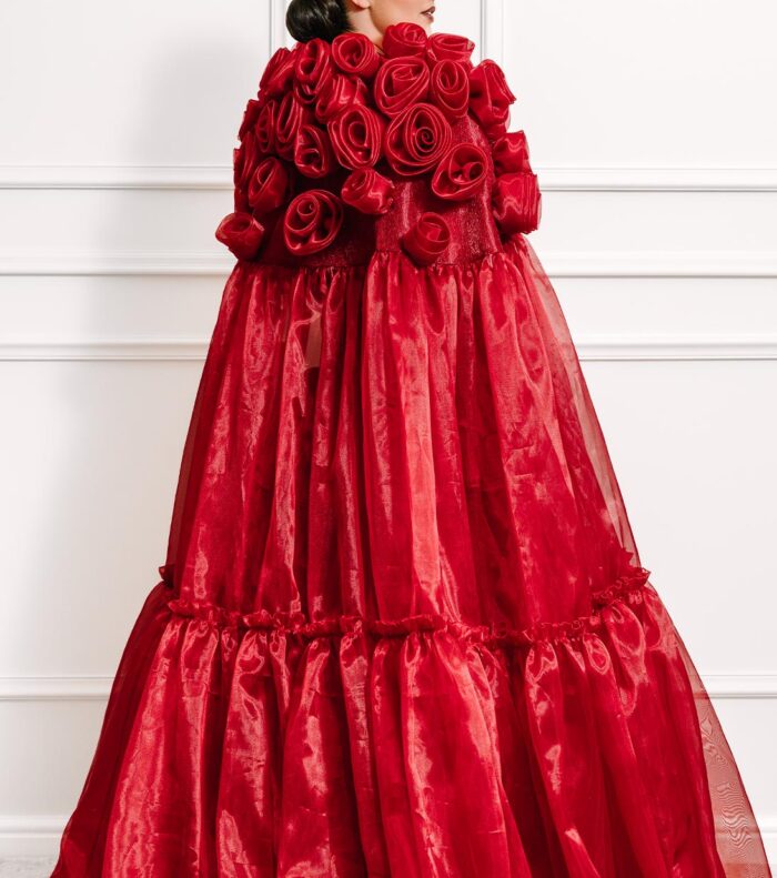Aliyah Rose Red Floral Cape - Image 2