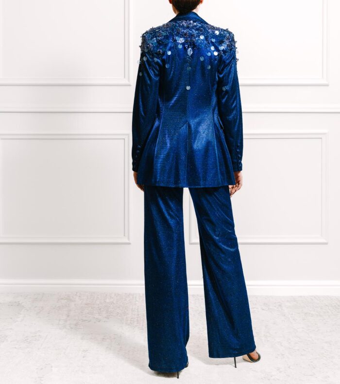 Madeline Glitter Blue Jumpsuit and Blazer - Image 2
