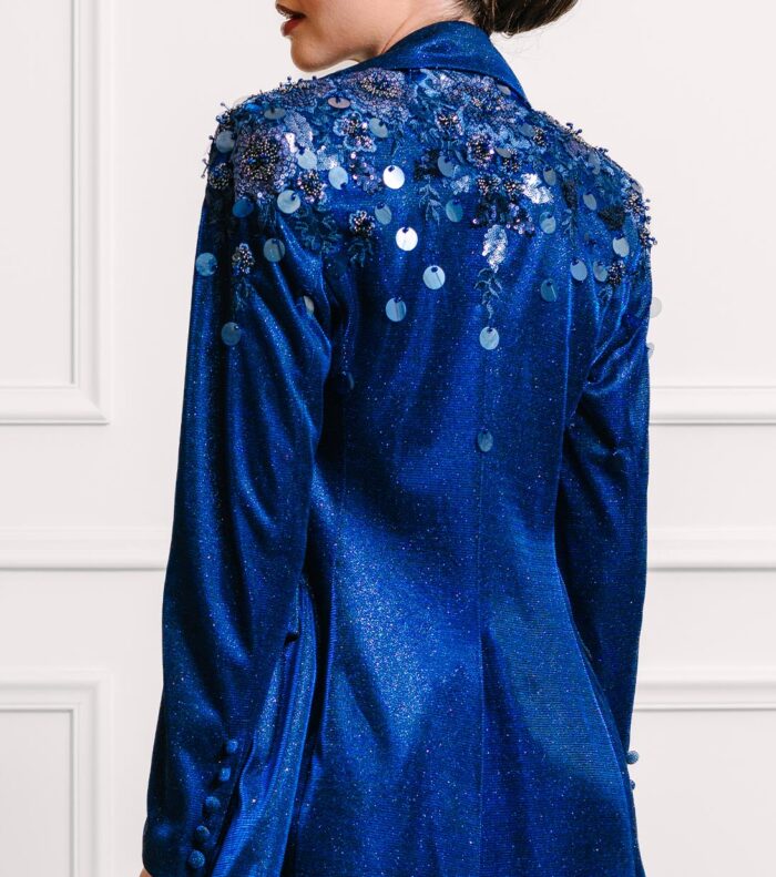 Madeline Glitter Blue Jumpsuit and Blazer - Image 8