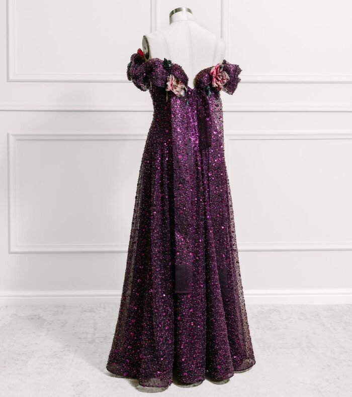 Regina Off Shoulder Floral Evening Gown - Image 2